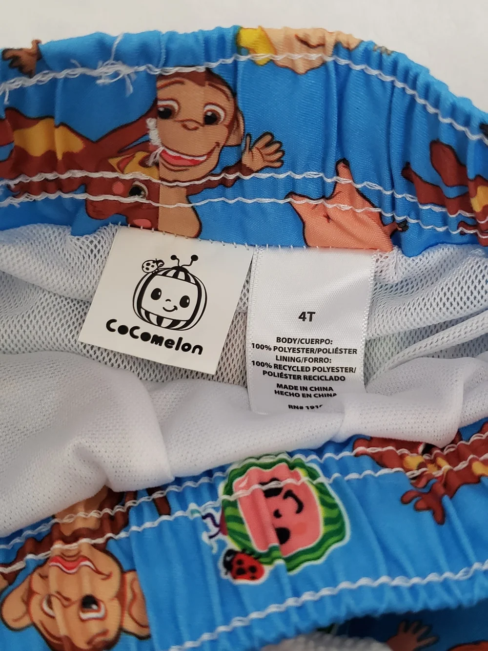Kids Blue Cartoon Swim Trunks